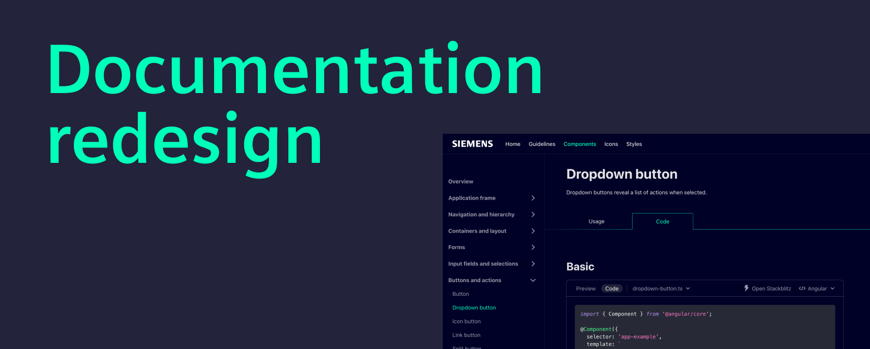 documentation redesign
