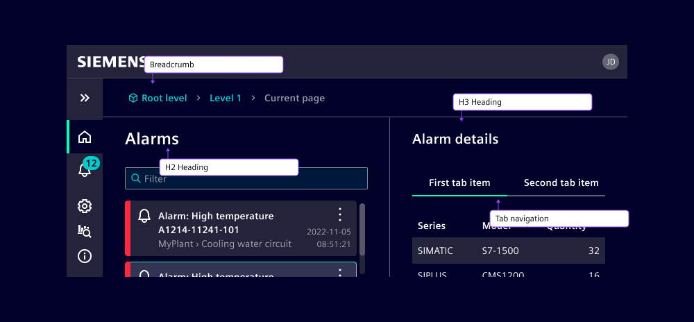 Master detail navigation