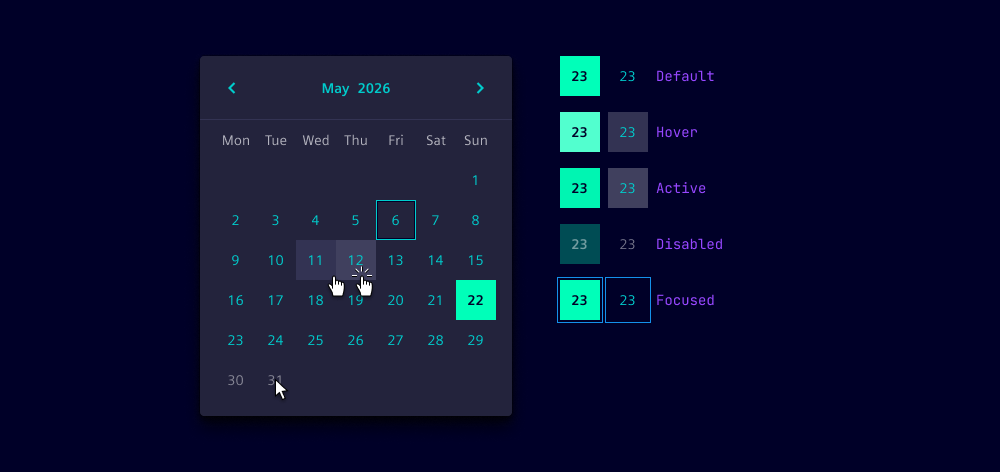 Date picker states