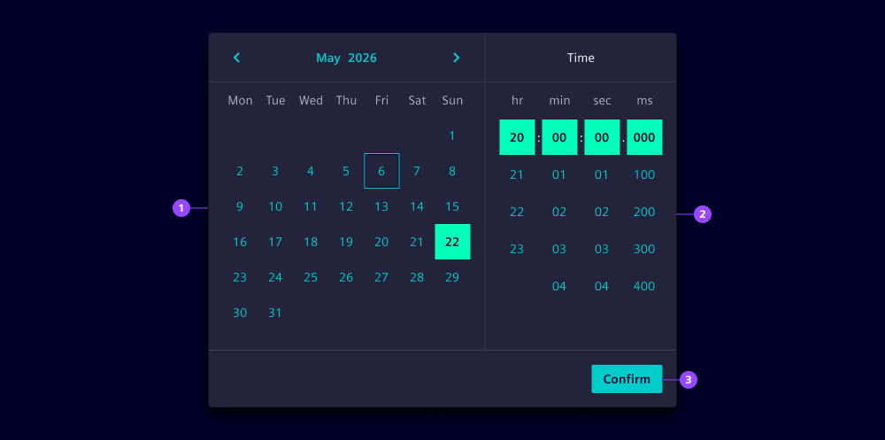 Date time picker anatomy