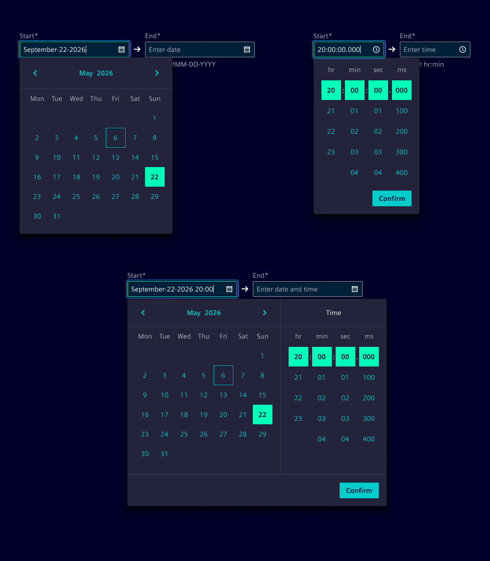 Variants range field