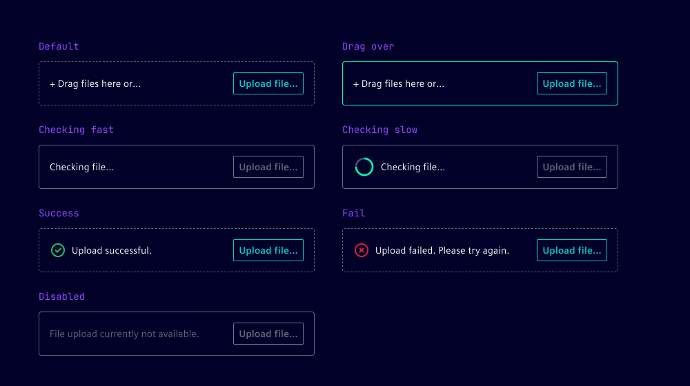 Upload states