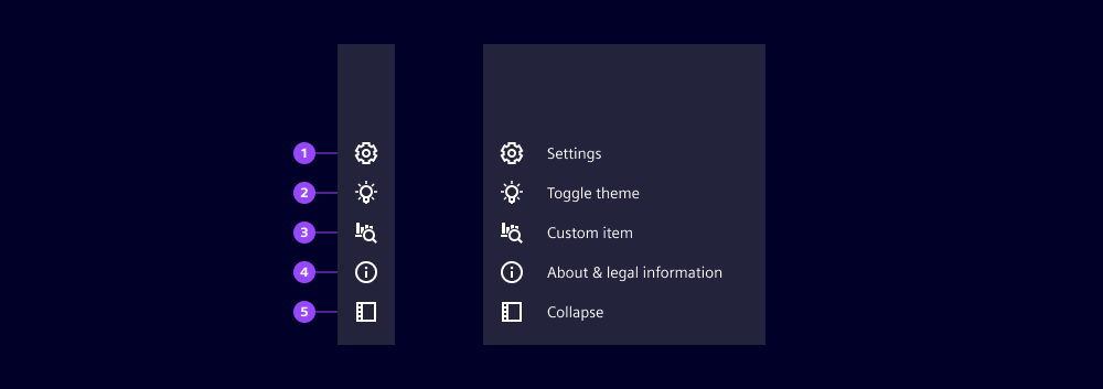 Bottom section icons
