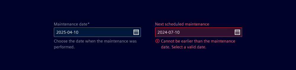 Helper and feedback text
