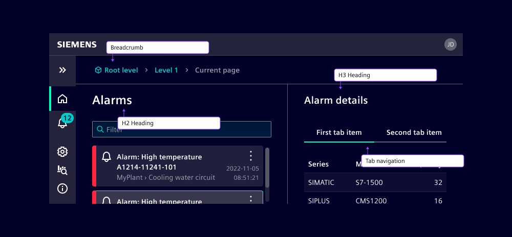 Master detail navigation