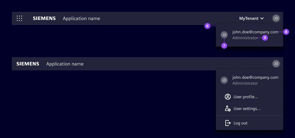 Avatar and avatar dropdown